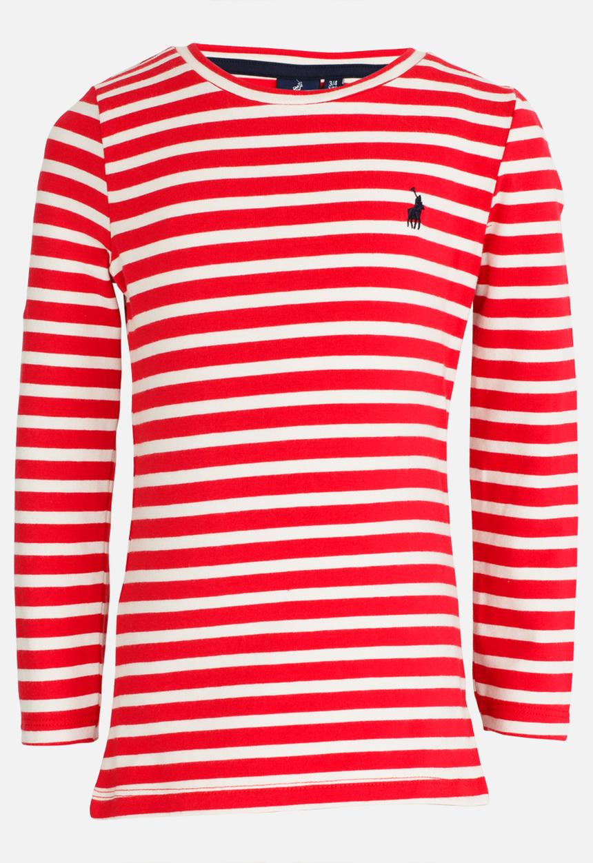 POLO - Amy LS Striped Tee Red