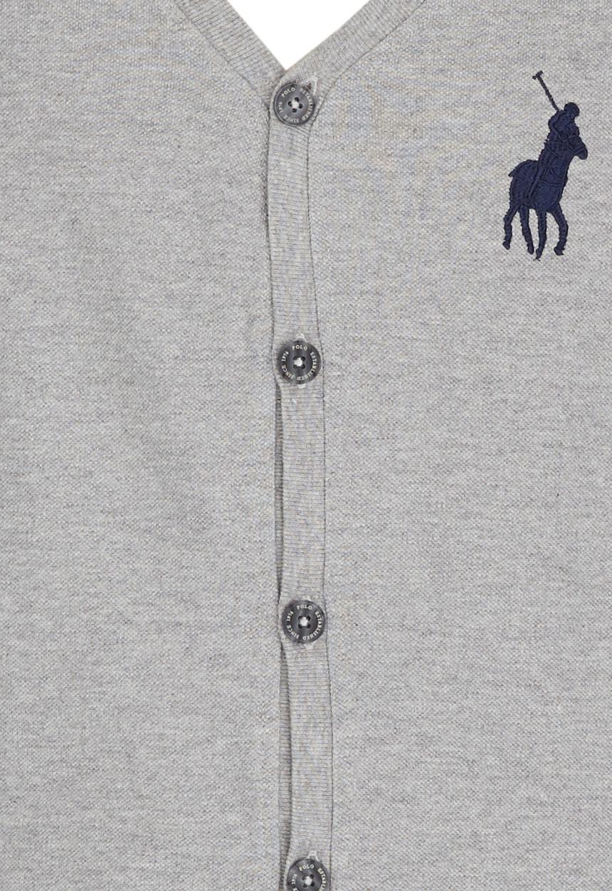 POLO - Classic Pique Cardigan Pale Grey