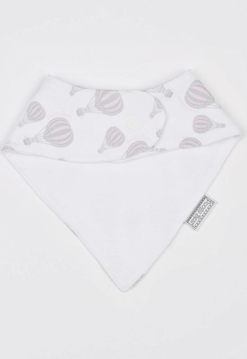 Poogy Bear - Hot Air Balloon Bib Mid Pink