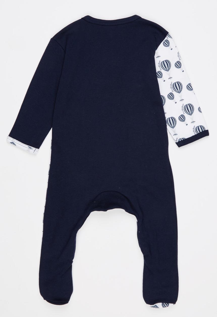 Poogy Bear - Hot Air Balloon Crossover Babygrow Navy
