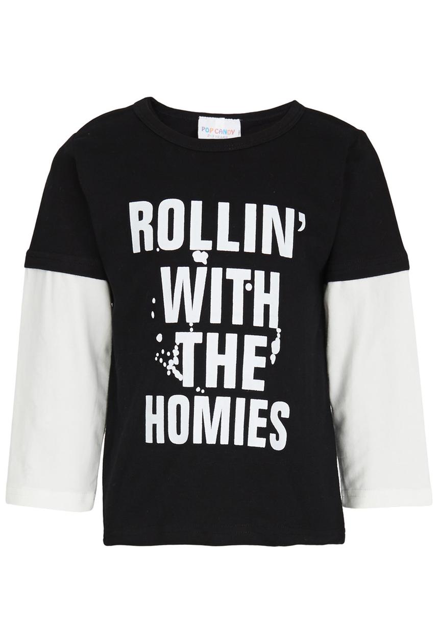 Pop Candy - Printed L/S Tee Black and White