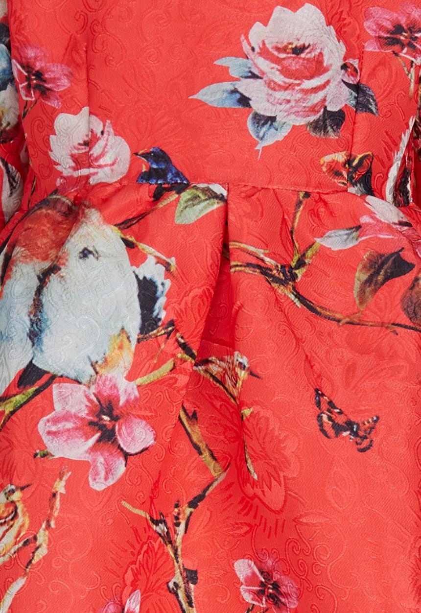 Pop Candy - Floral Print Dress Coral
