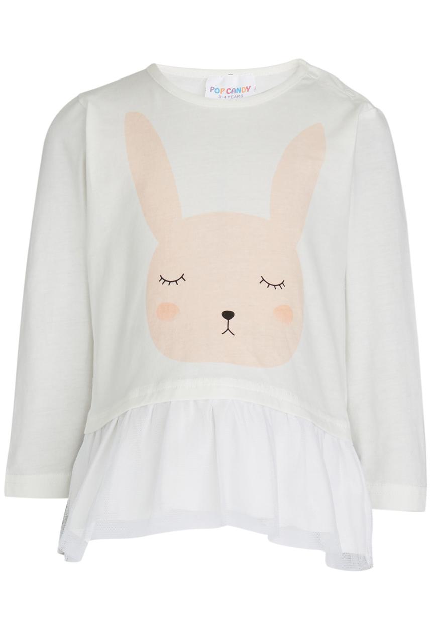 Pop Candy - Mesh Trim Tee White