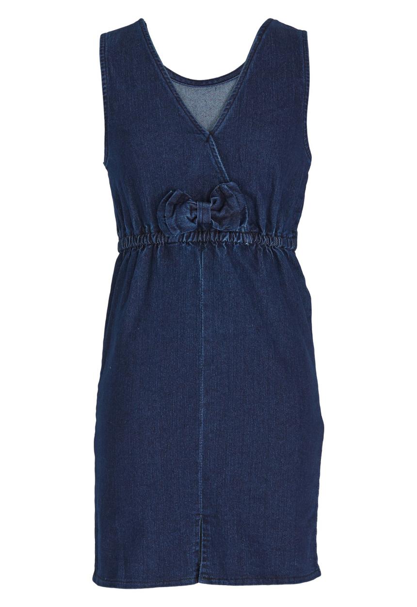 Pop Candy - Denim Pinafore Dress Dark Blue