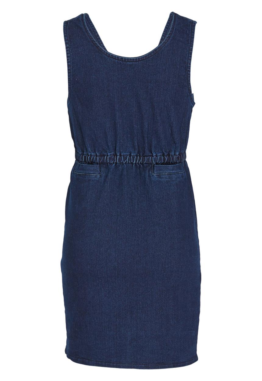 Pop Candy - Denim Pinafore Dress Dark Blue