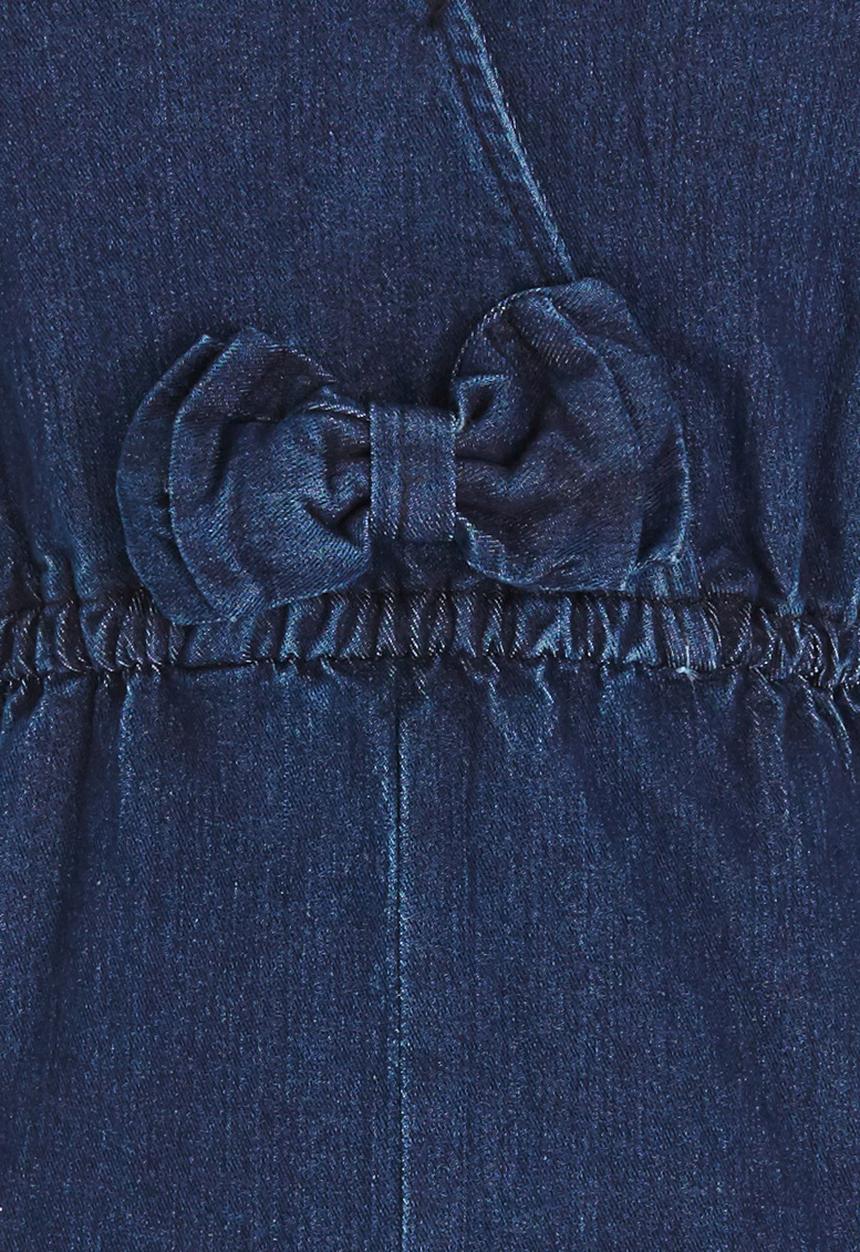 Pop Candy - Denim Pinafore Dress Dark Blue