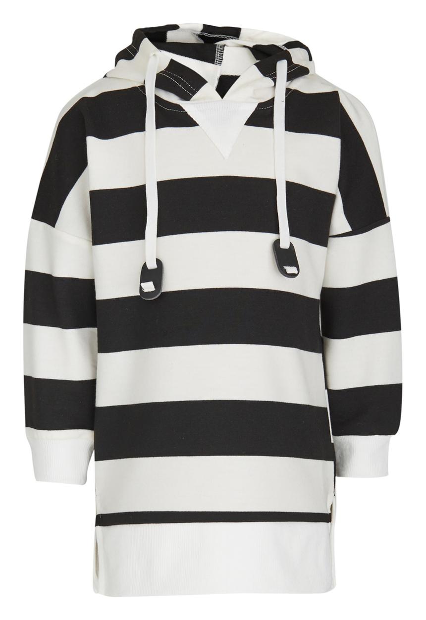 Pop Candy - Hooded Dress Black and White