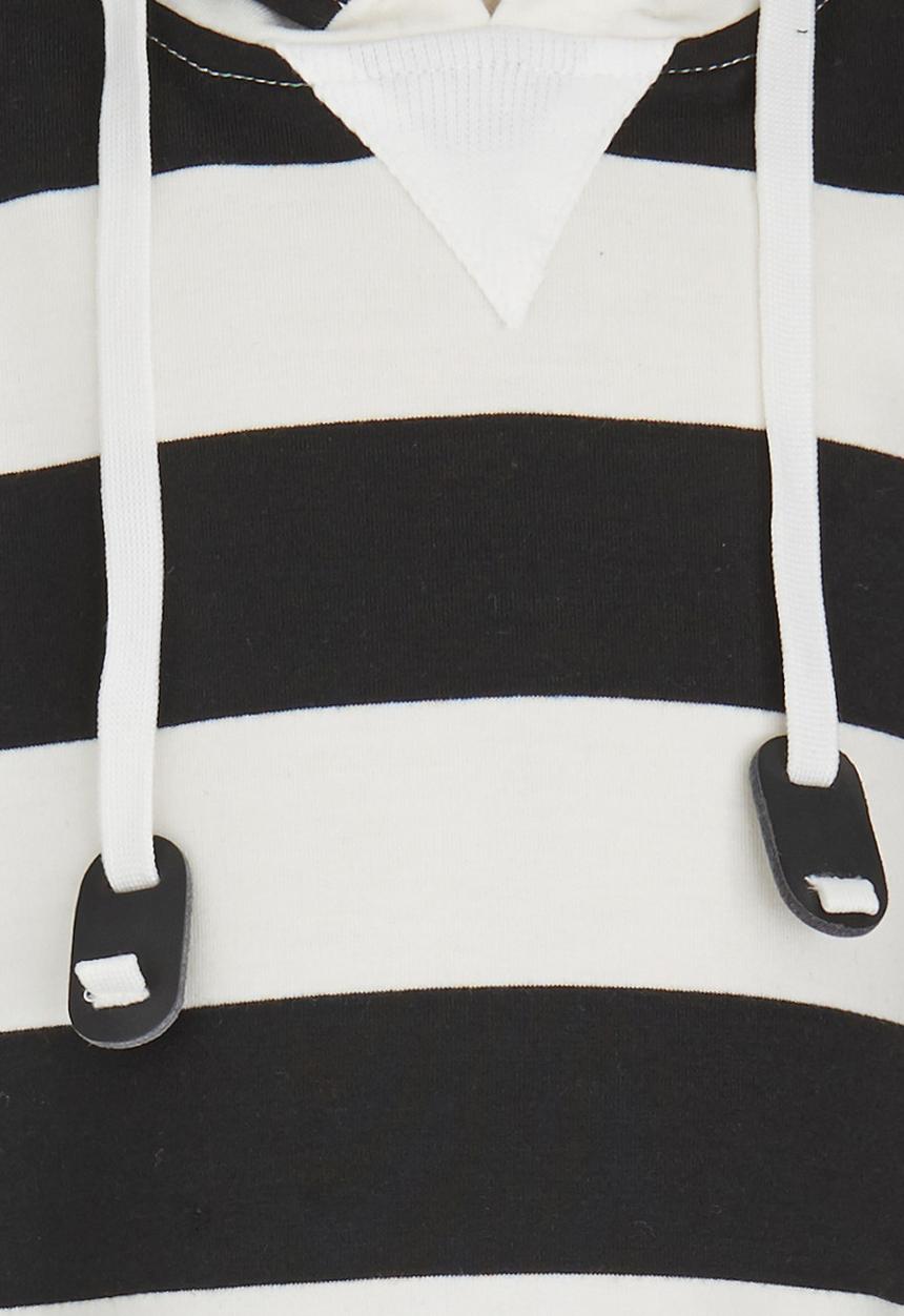 Pop Candy - Hooded Dress Black and White