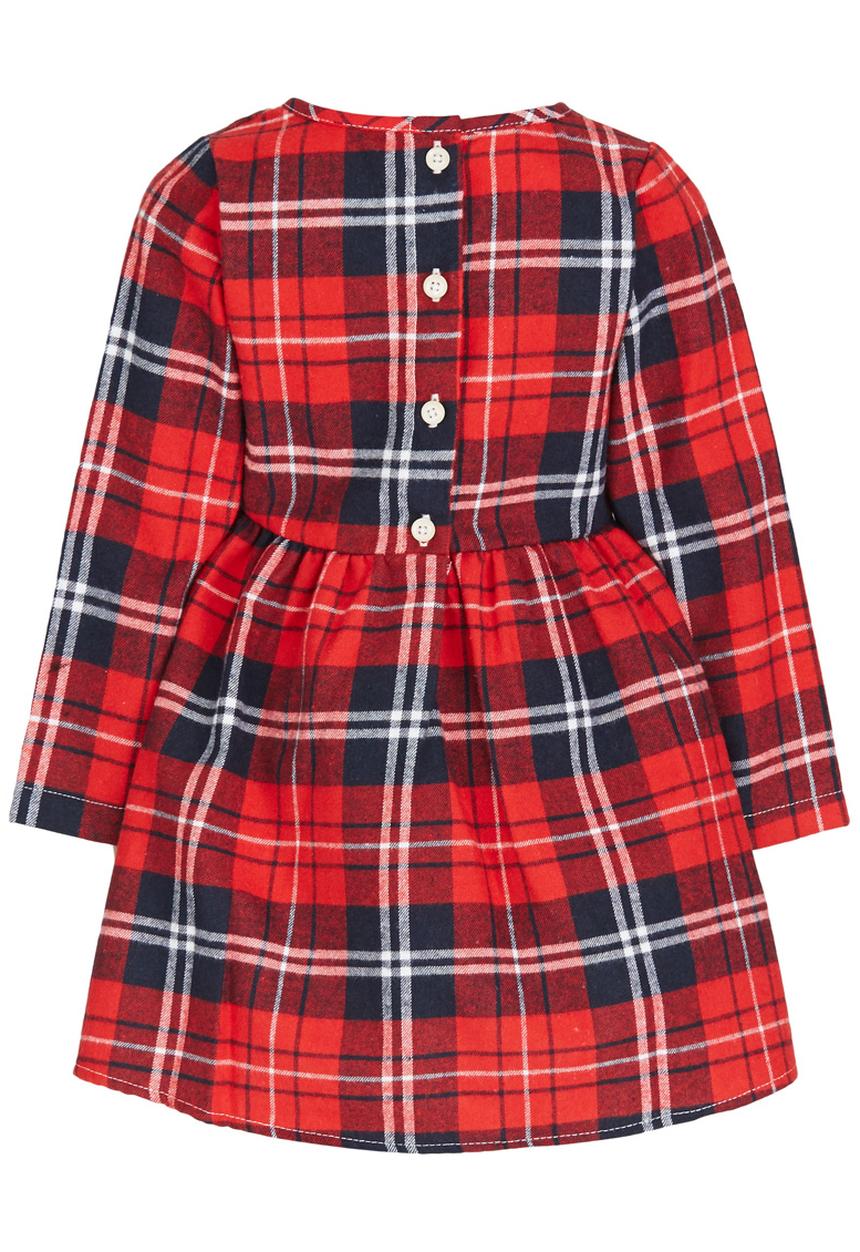 Pop Candy - Check Long Sleeve Dress  Red
