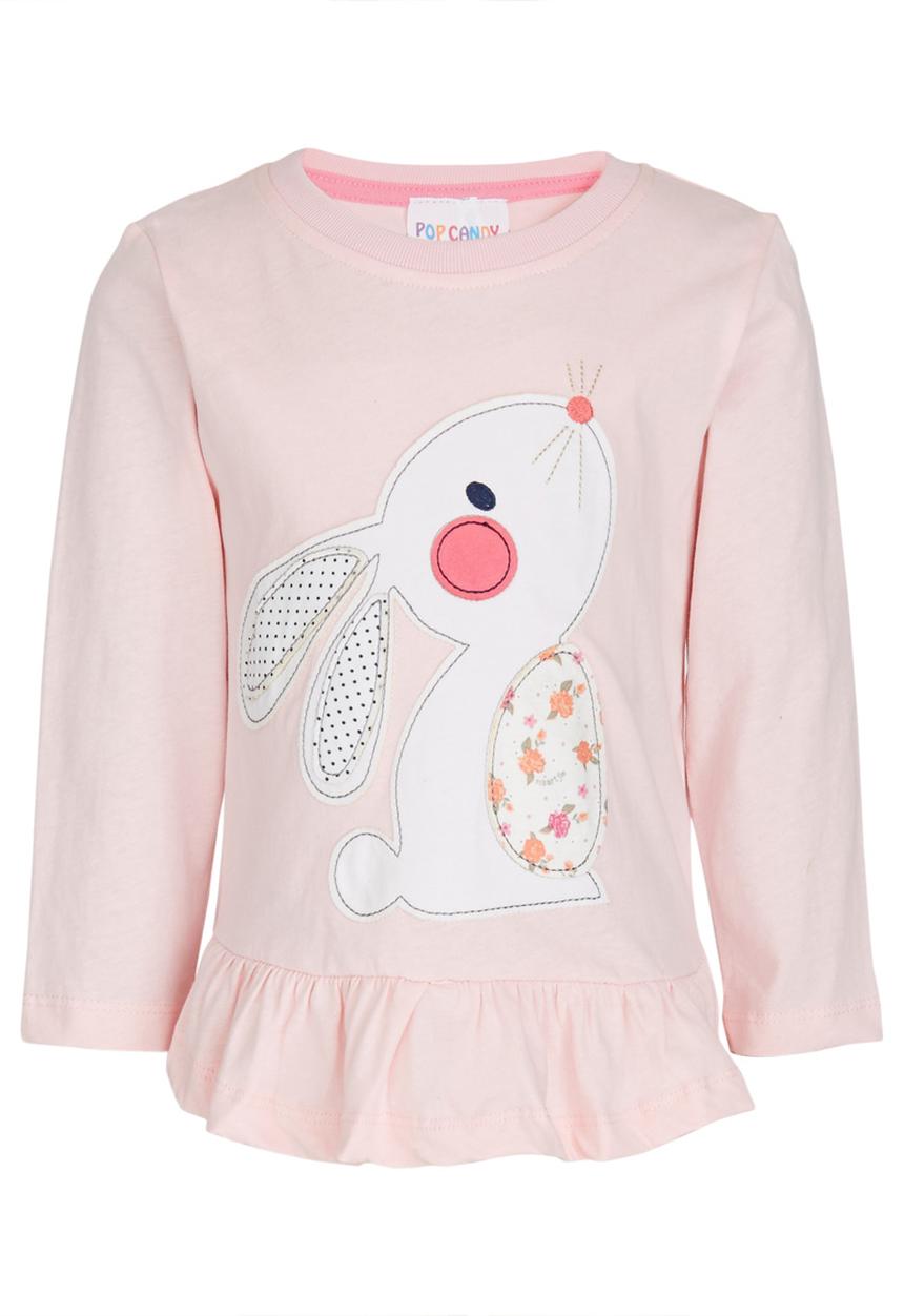 Pop Candy - Bunny Peplum Tee Mid Pink