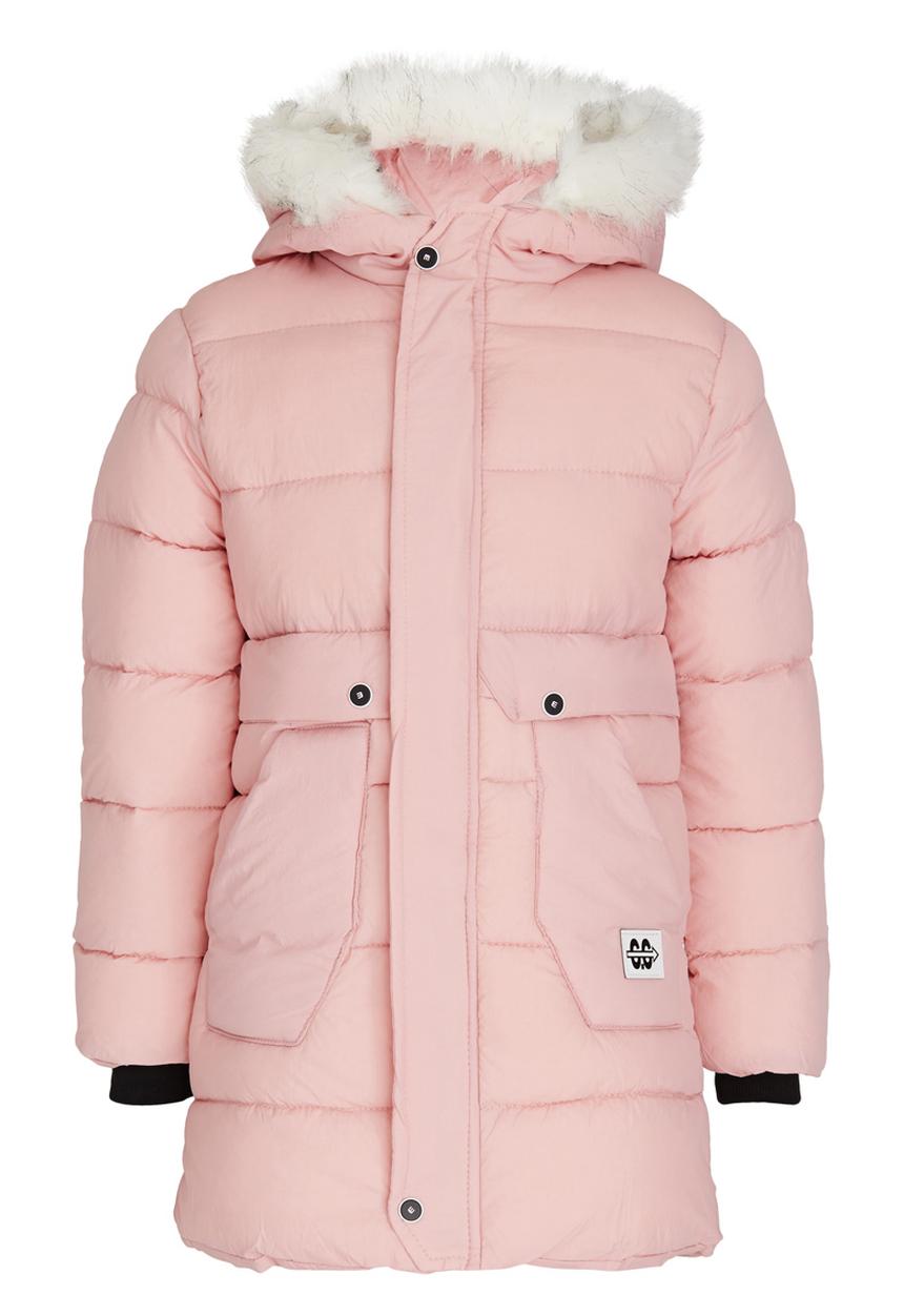 Pop Candy - Longer Length Puffer Jacket Pale Pink