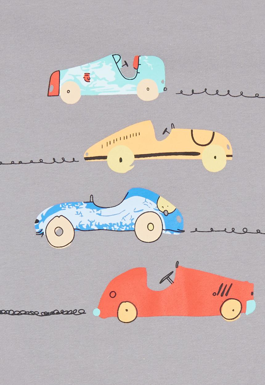 Pop Candy - Car Printed Sweater Grey