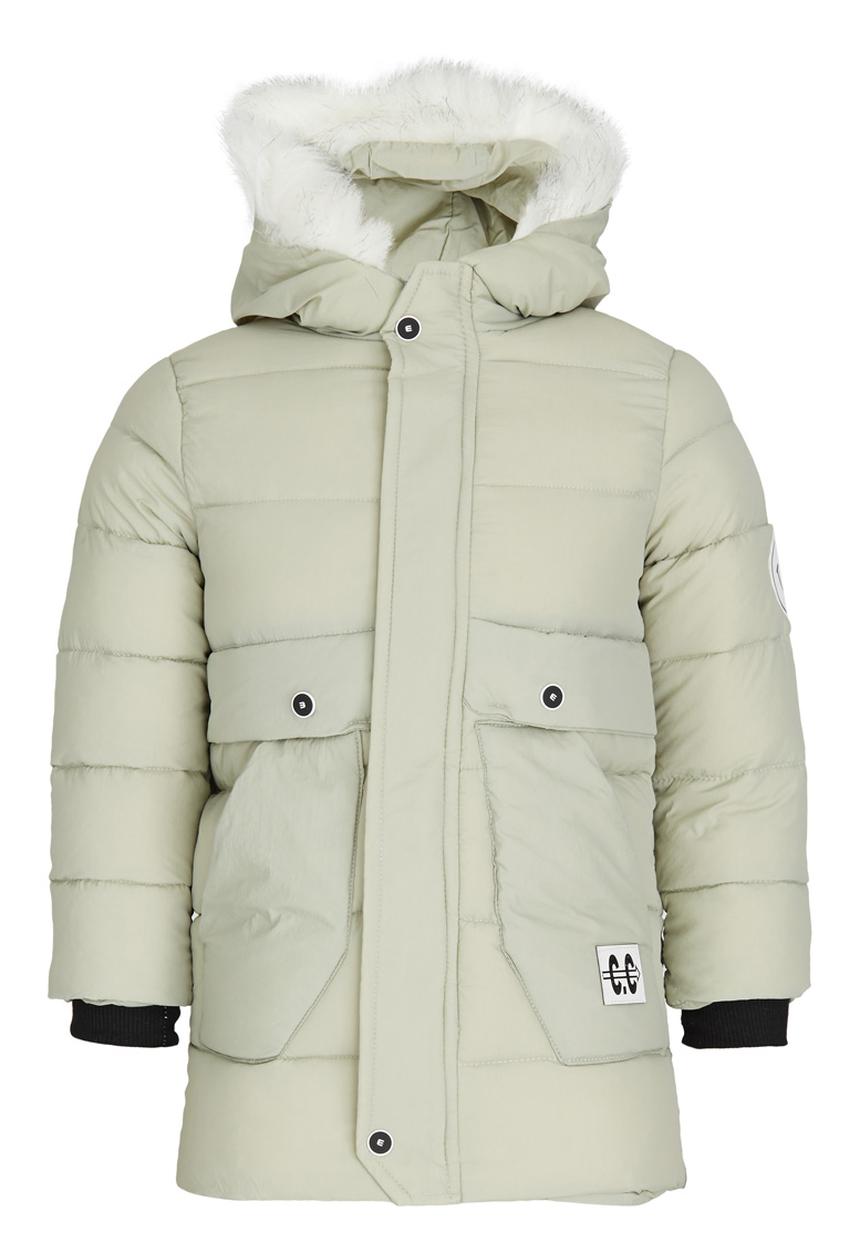 Pop Candy - Longer Length Puffer Jacket Light Green