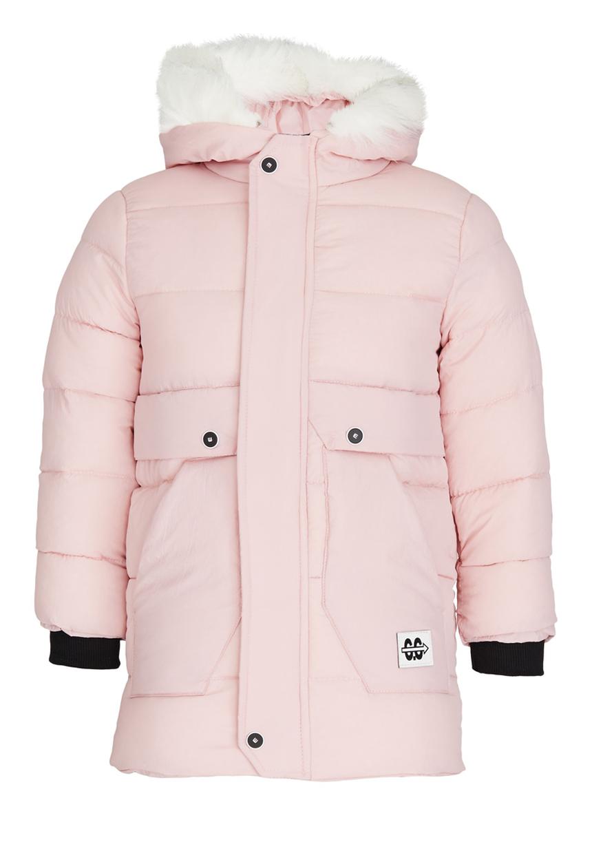 Pop Candy - Longer Length Puffer Jacket Pale Pink