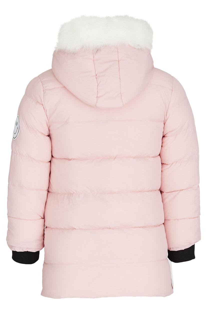 Pop Candy - Longer Length Puffer Jacket Pale Pink