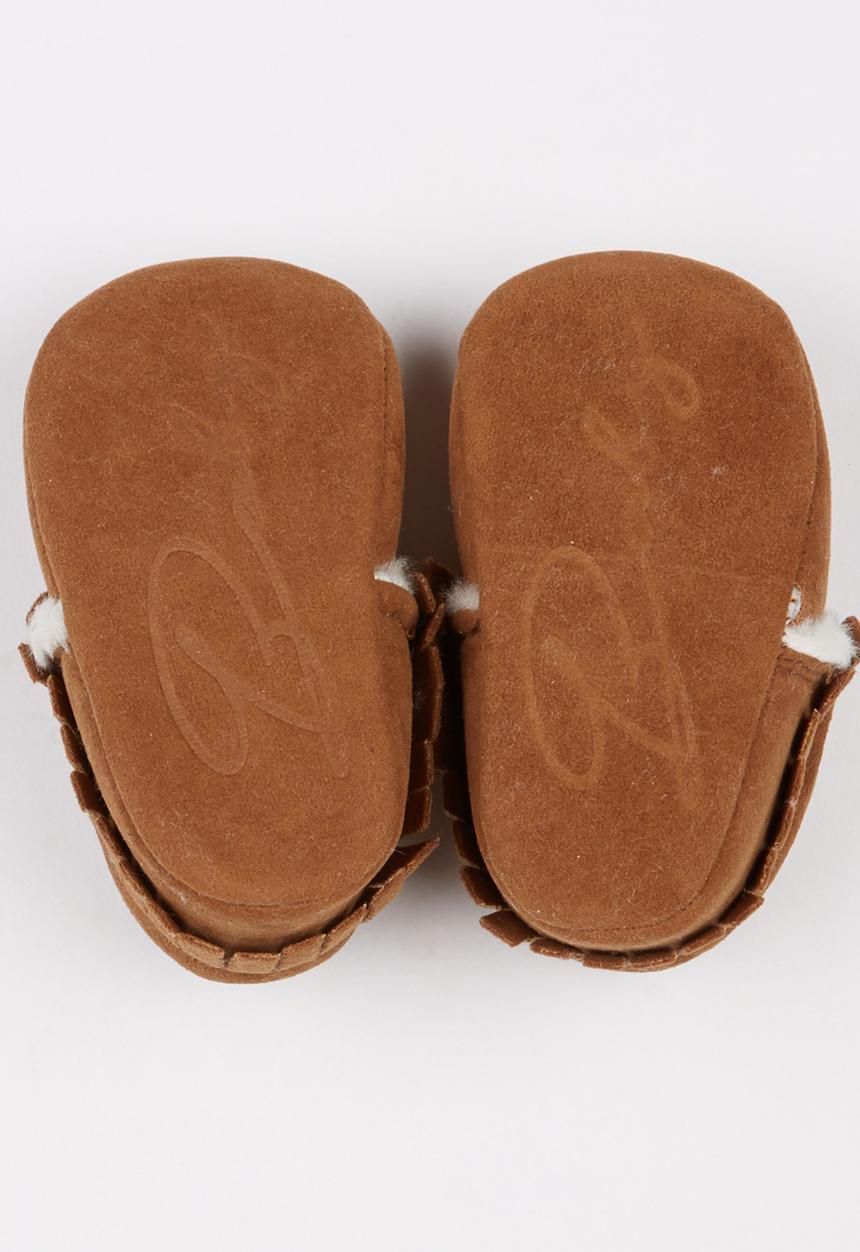 Pop Candy - Fur Lined Moccasins Mid Brown
