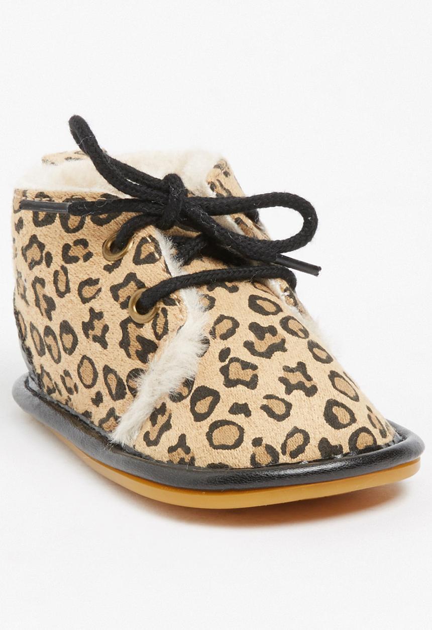 Pop Candy - Animal Print Lace Up Boot Multi-colour