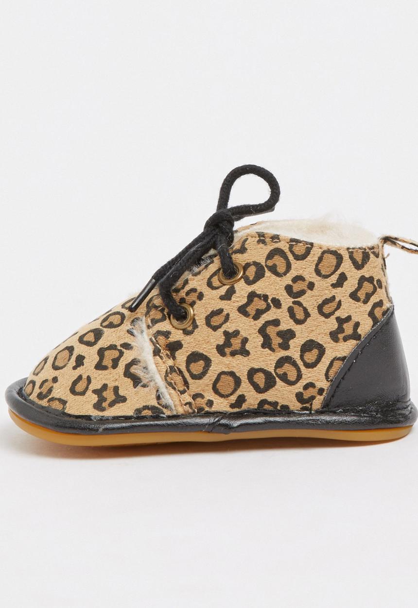 Pop Candy - Animal Print Lace Up Boot Multi-colour