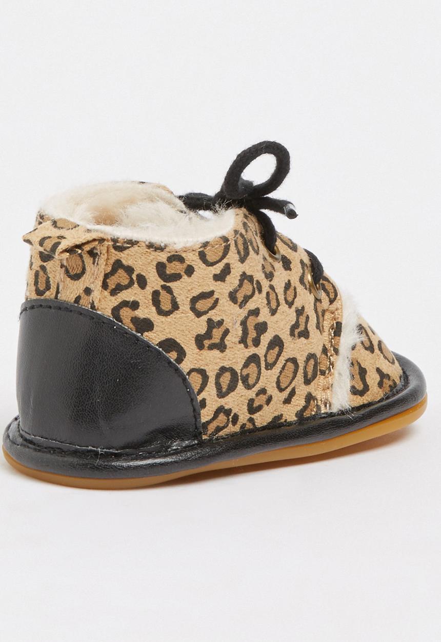Pop Candy - Animal Print Lace Up Boot Multi-colour