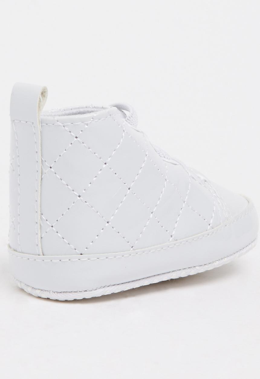 Pop Candy - Quilted PU Hi Top Sneaker White