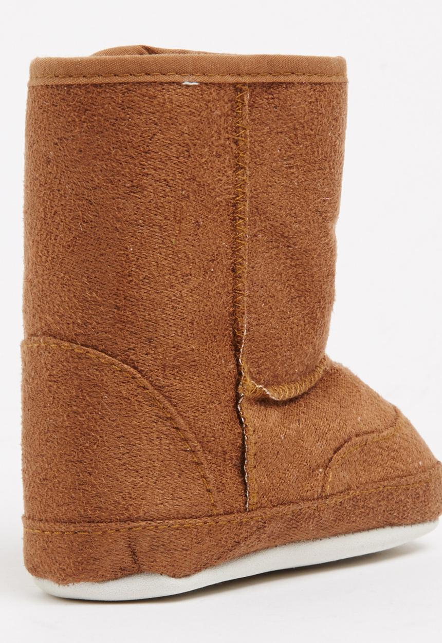 Pop Candy - Sherpa Lined Boots Mid Brown
