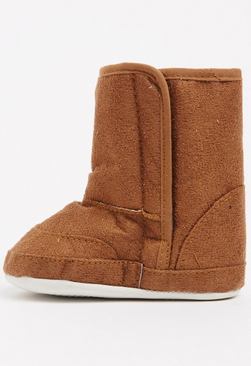 Pop Candy - Sherpa Lined Boots Mid Brown