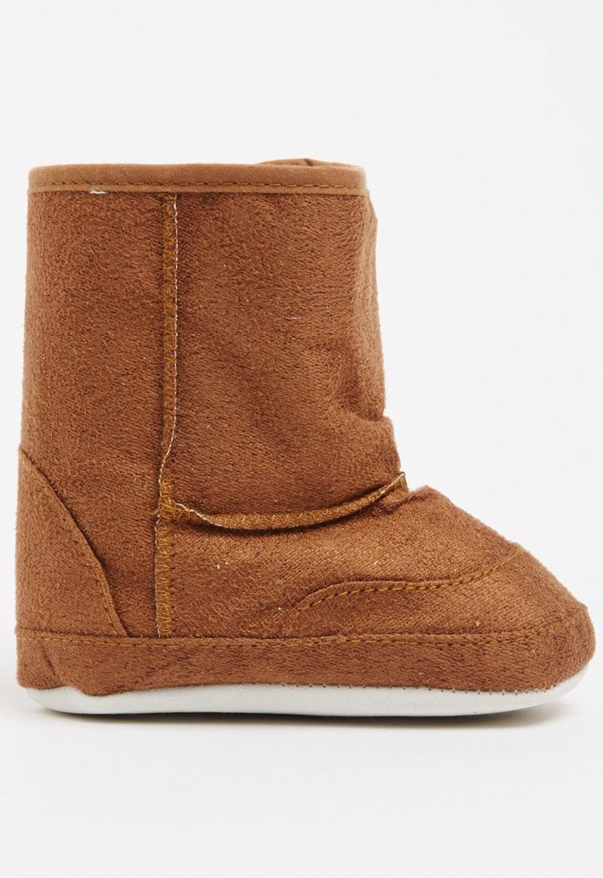 Pop Candy - Sherpa Lined Boots Mid Brown