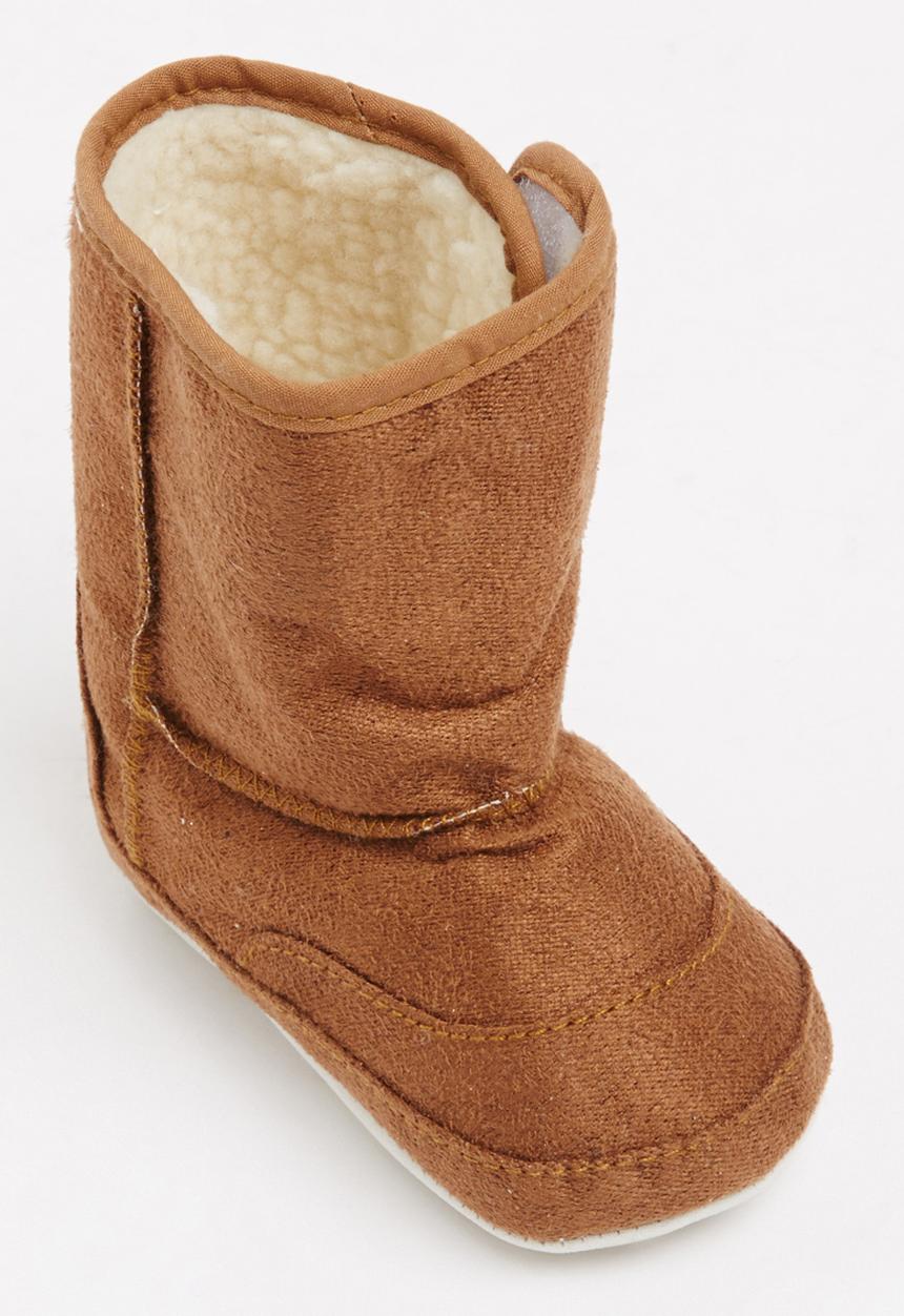 Pop Candy - Sherpa Lined Boots Mid Brown