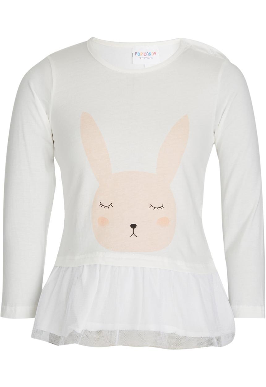 Pop Candy - Mesh Trim Tee White