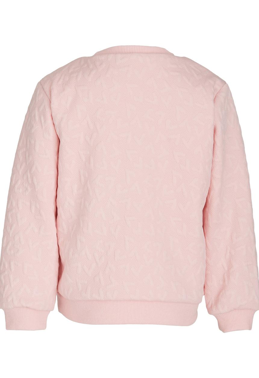 Pop Candy - Lined Sweater With Badge Detail Pale Pink