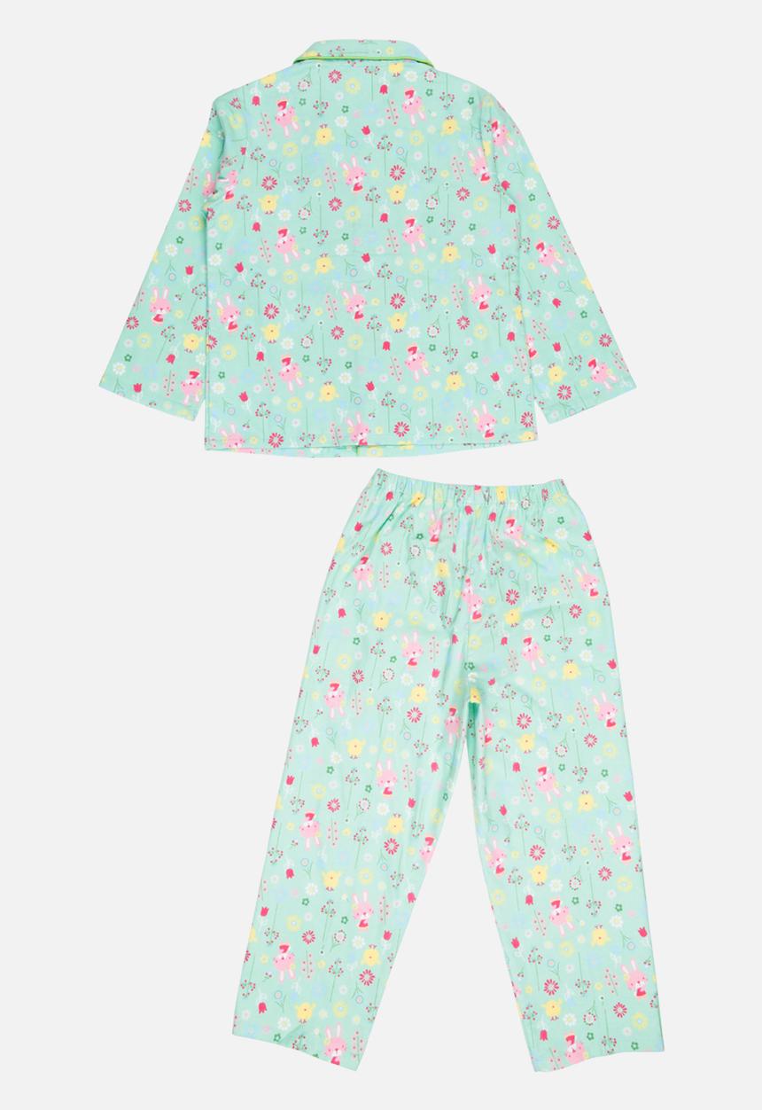 Pop Candy - Printed Flannel PJ Set Mint