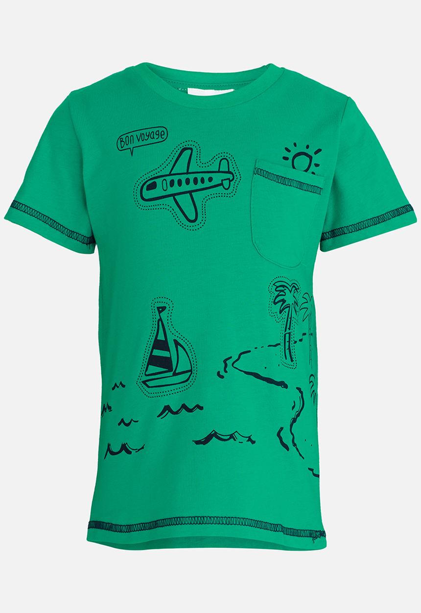 Pop Candy - Printed Short Sleeve Tee Mid Green