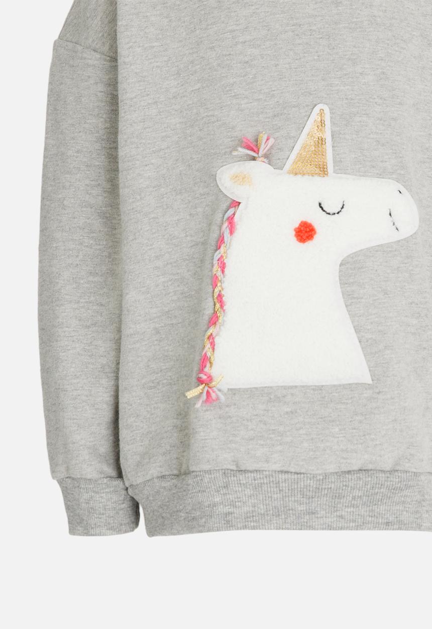 Pop Candy - Unicorn sweat top - grey