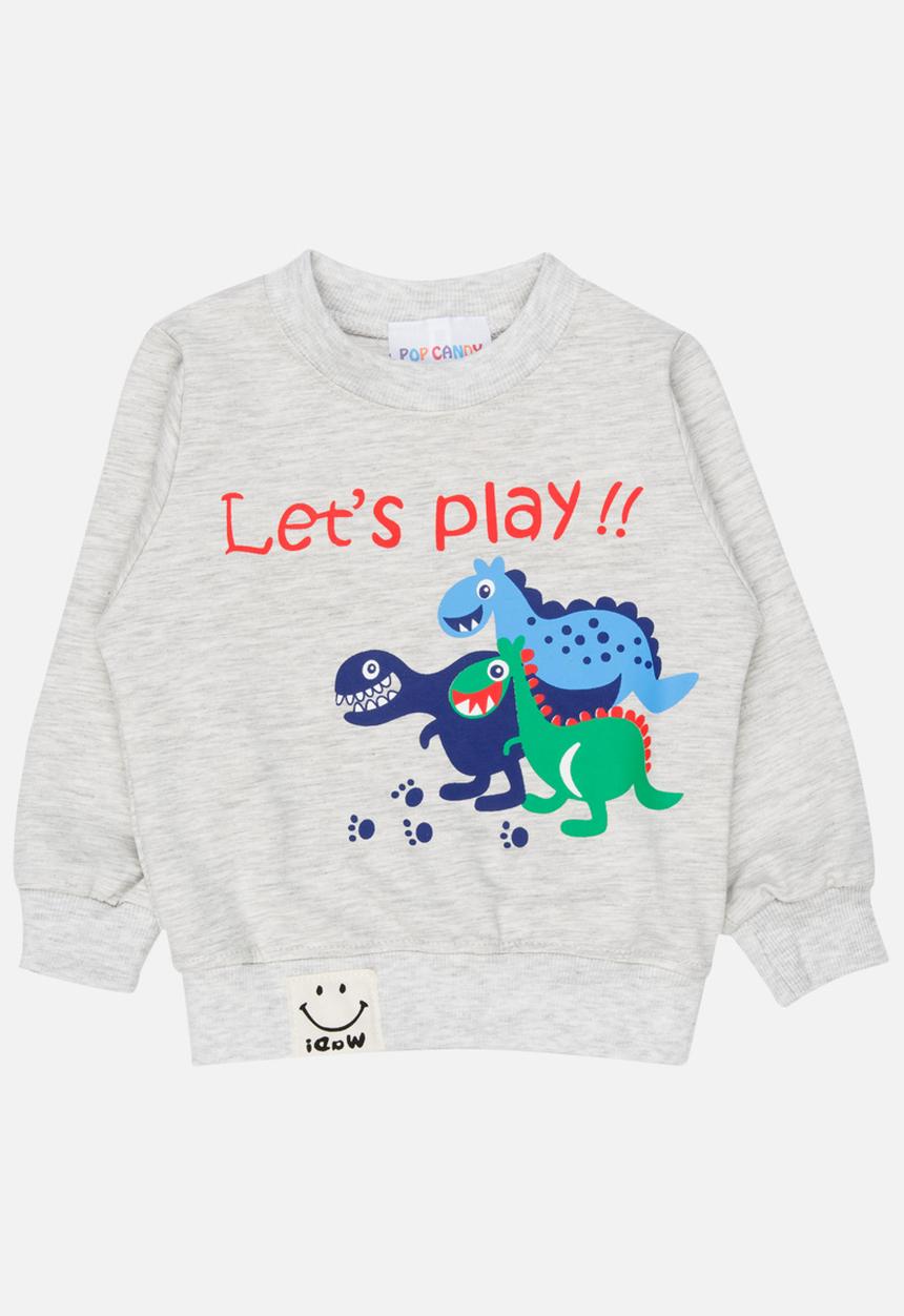 Pop Candy - Boys Long Sleeve Sweat Top Grey
