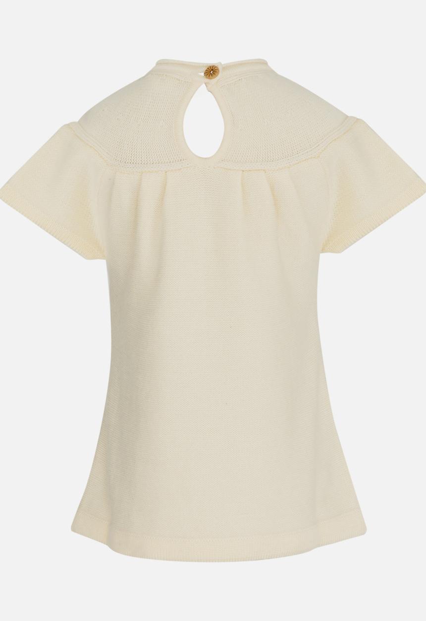 Pop Candy - Jersey Dress with Cable Knit Detail Beige