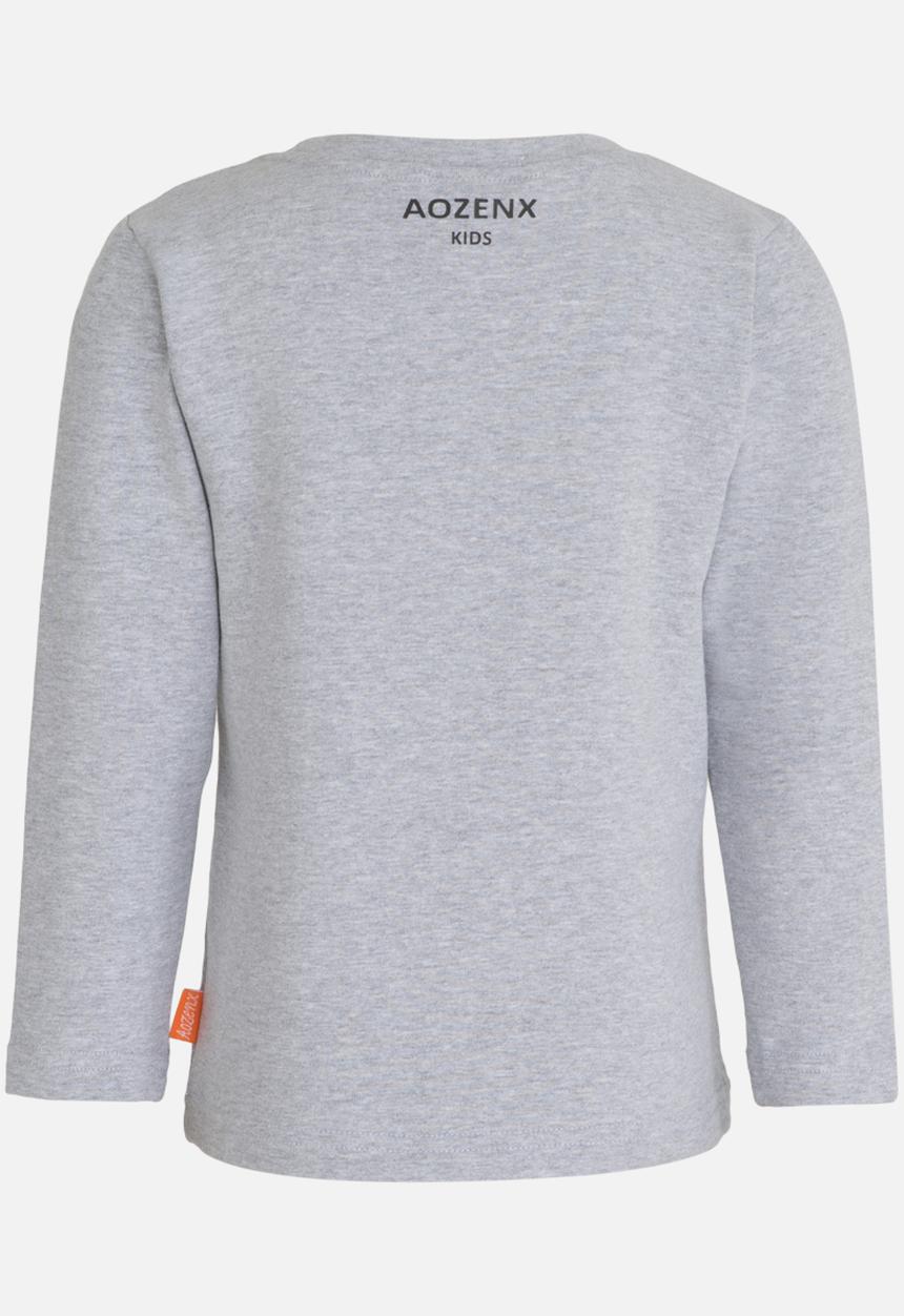 Pop Candy - Flower Printed Tee Pale Grey