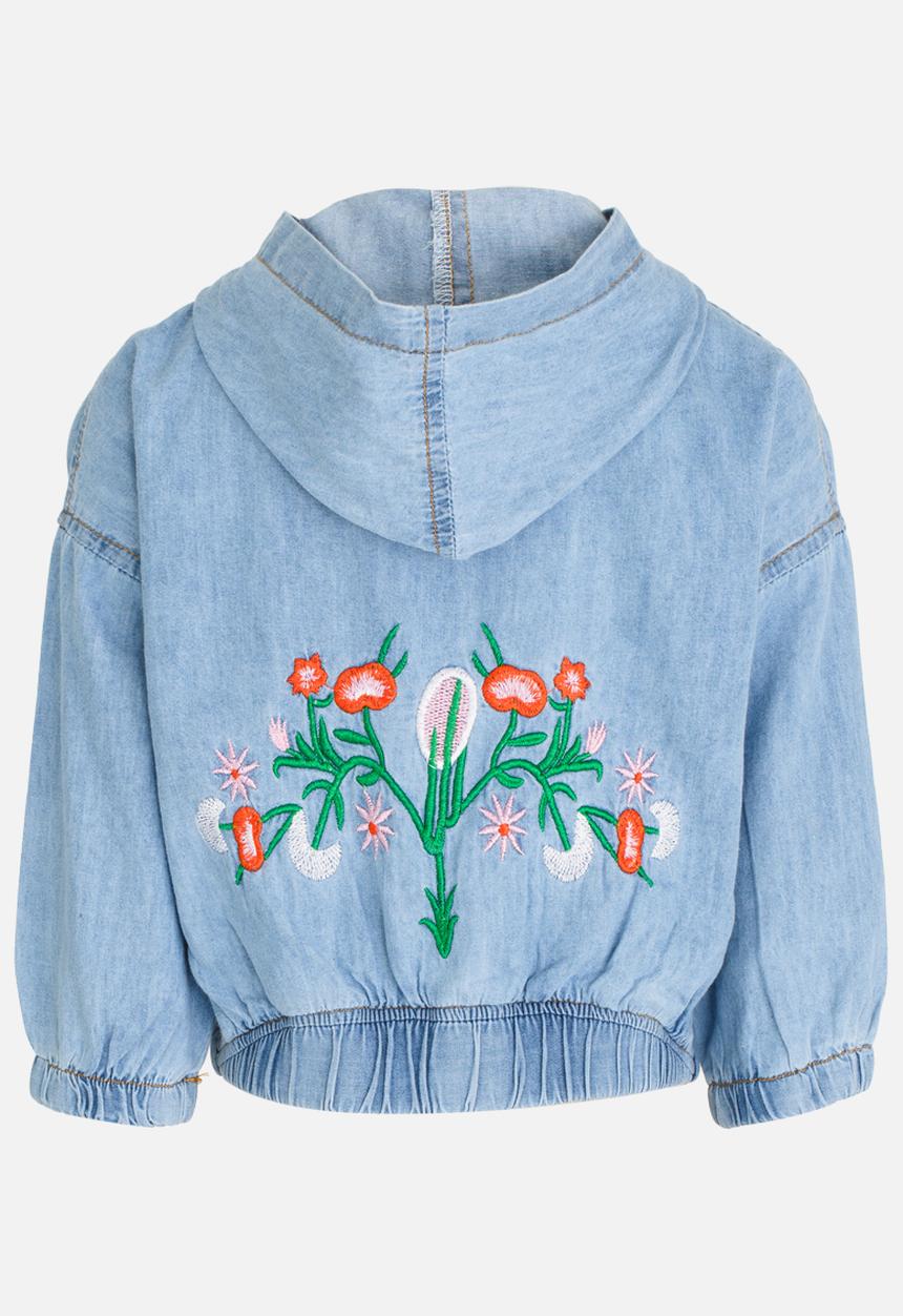 Pop Candy - Embroidered Denim Jacket Blue