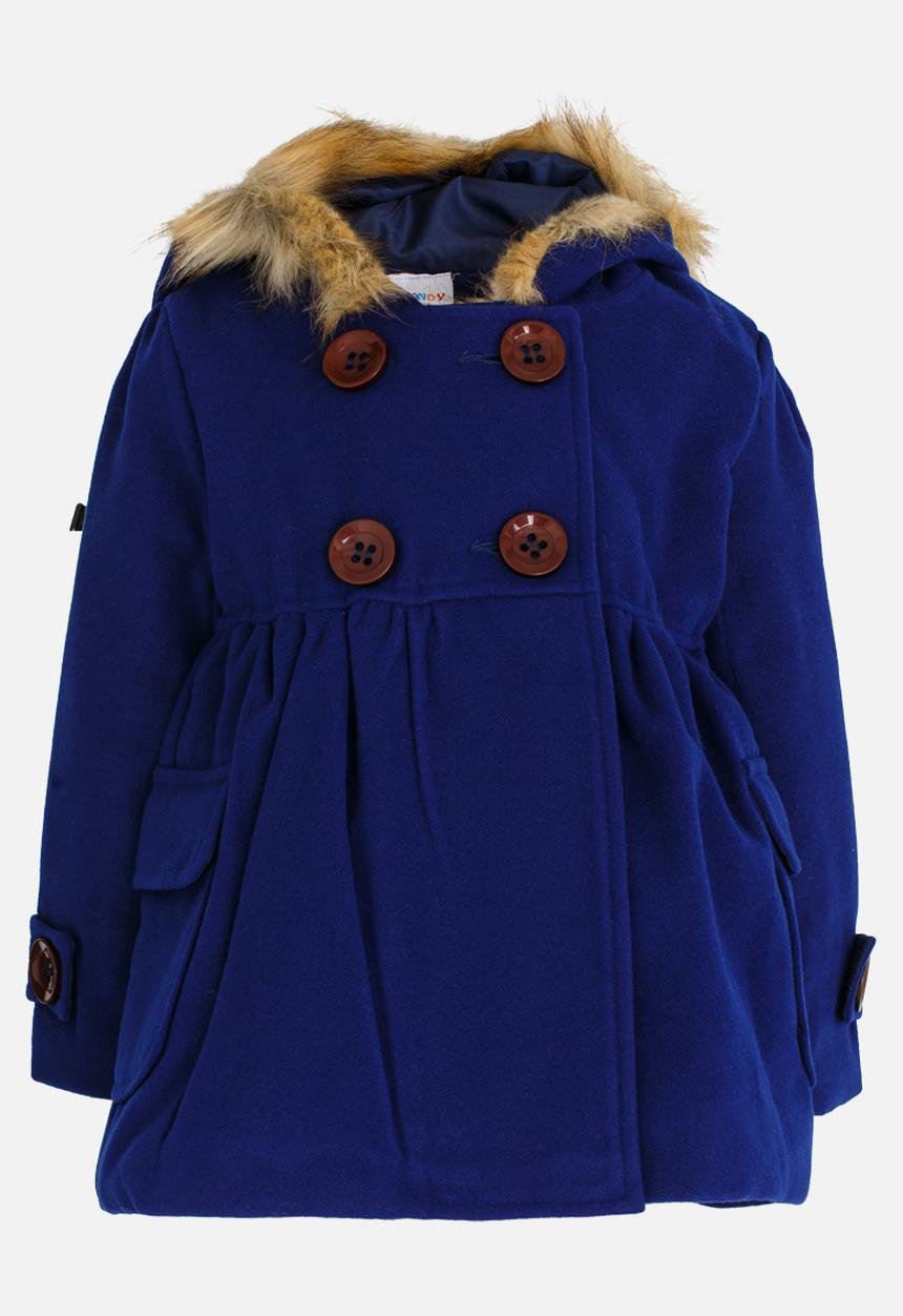 Pop Candy - Girls Hooded  Coat Cobalt