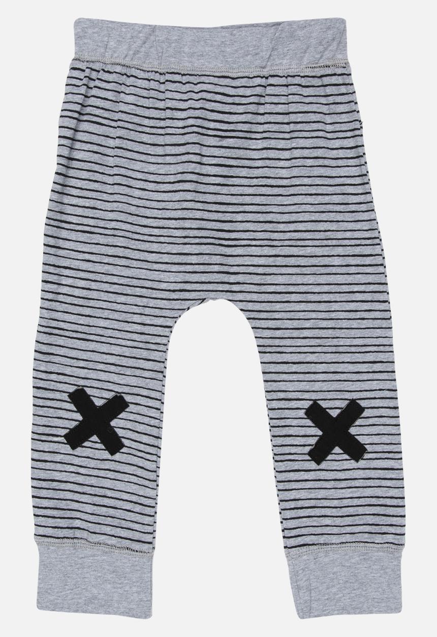 Pop Candy - Printed Pull On Pants Black and Grey