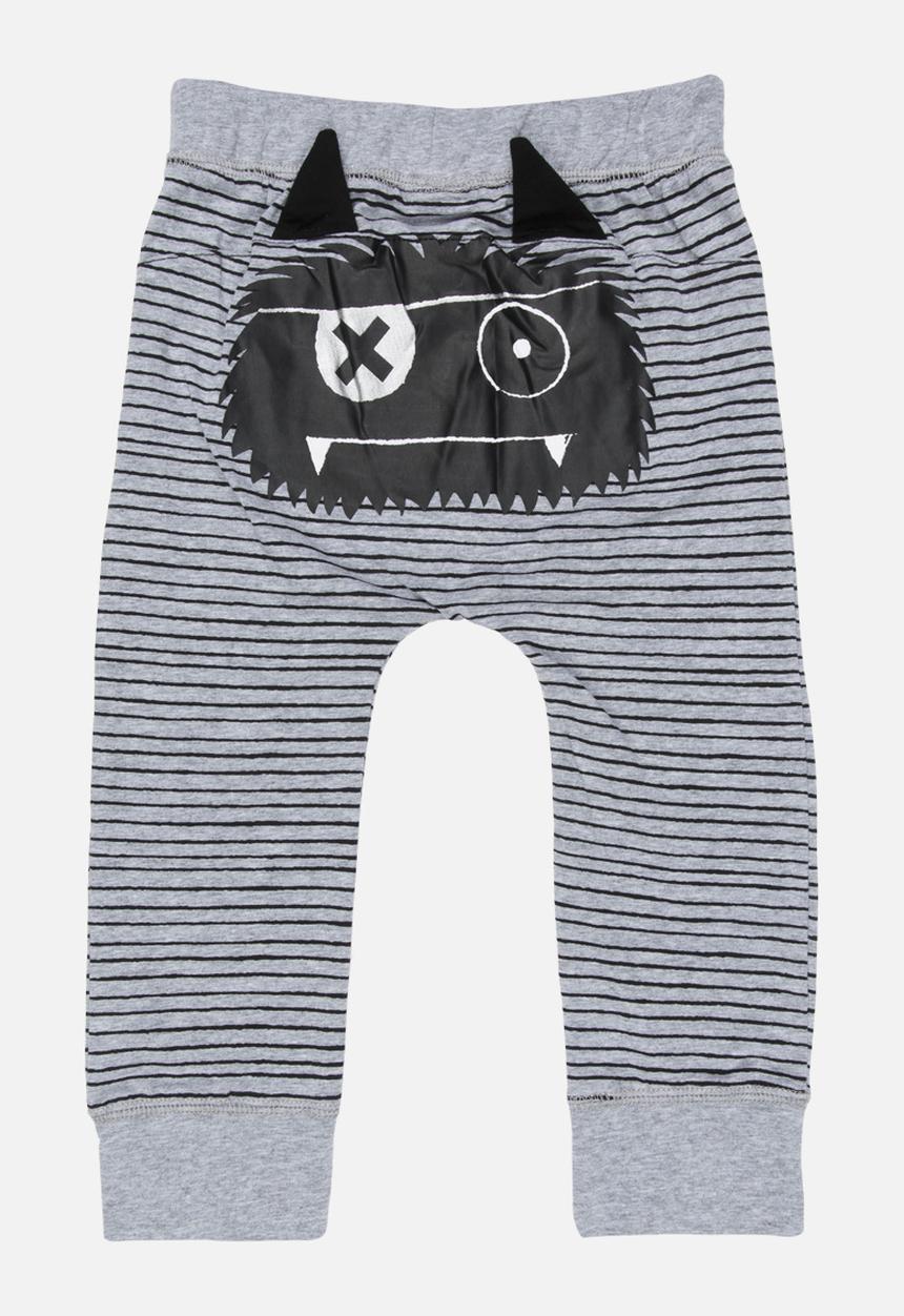 Pop Candy - Printed Pull On Pants Black and Grey