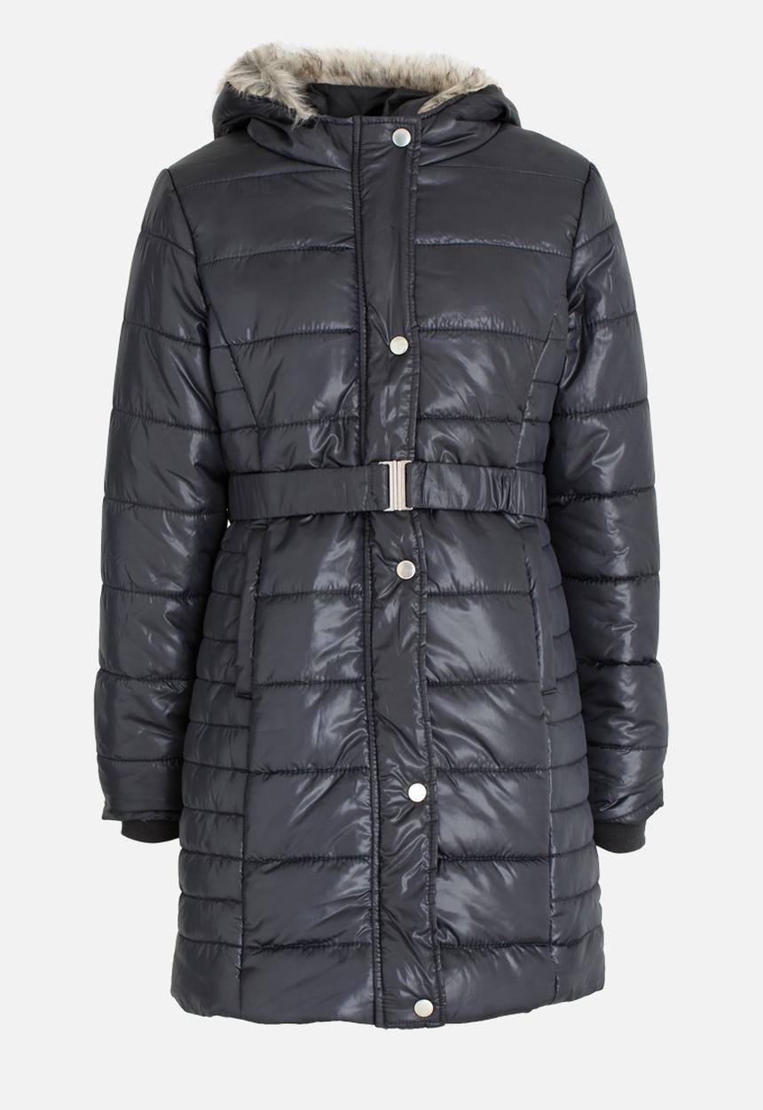 Pop Candy - Puffer hooded jacket - charcoal