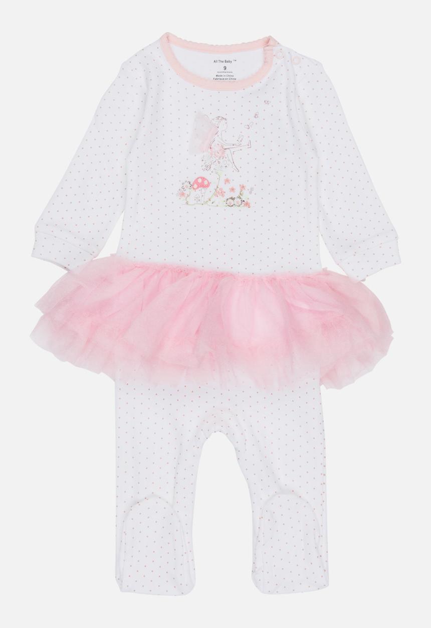 Pop Candy - Printed Tutu Sleepsuit Pale Pink