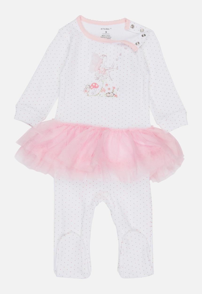 Pop Candy - Printed Tutu Sleepsuit Pale Pink