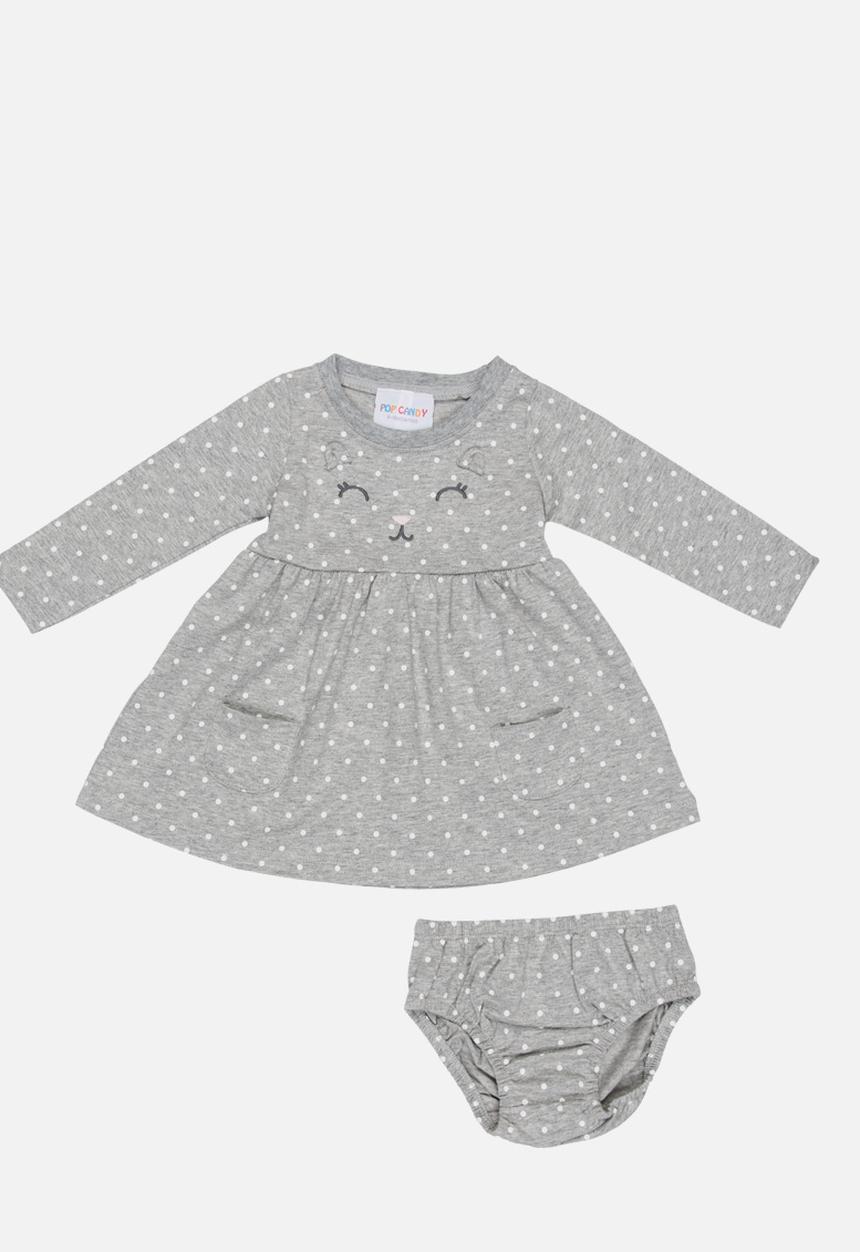 Pop Candy - 2 Piece Dress Set Grey