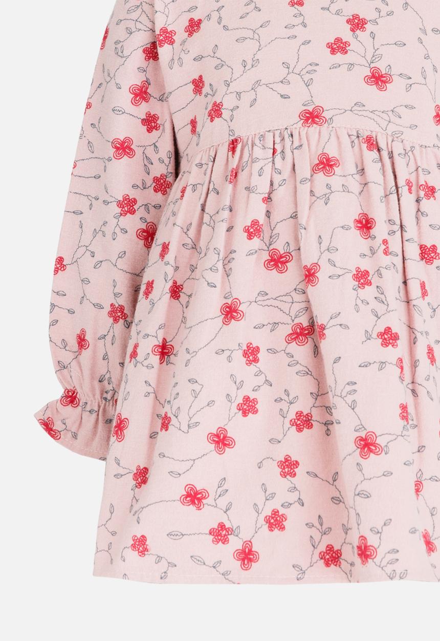 Pop Candy - Long Sleeve Printed Dress Pale Pink