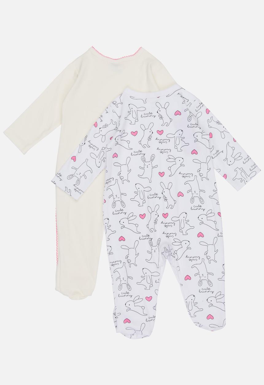 Pop Candy - 2 Pack Printed Bodysuit Set Off White