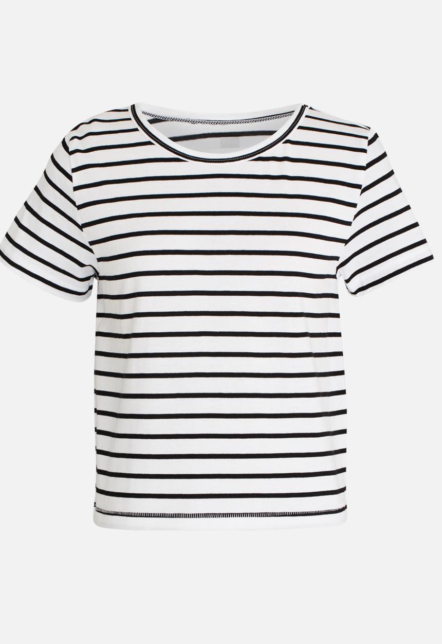 Pop Candy - Short Sleeve Stripe Tee Black and White
