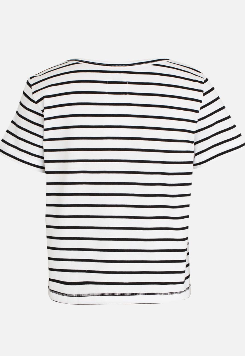 Pop Candy - Short Sleeve Stripe Tee Black and White