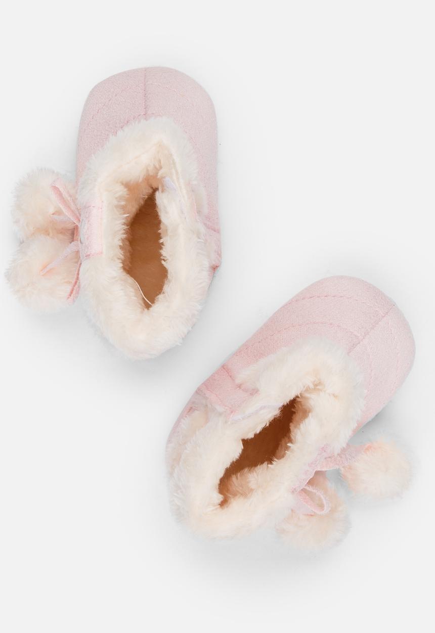 Pop Candy - Pom Pom boots - pale pink