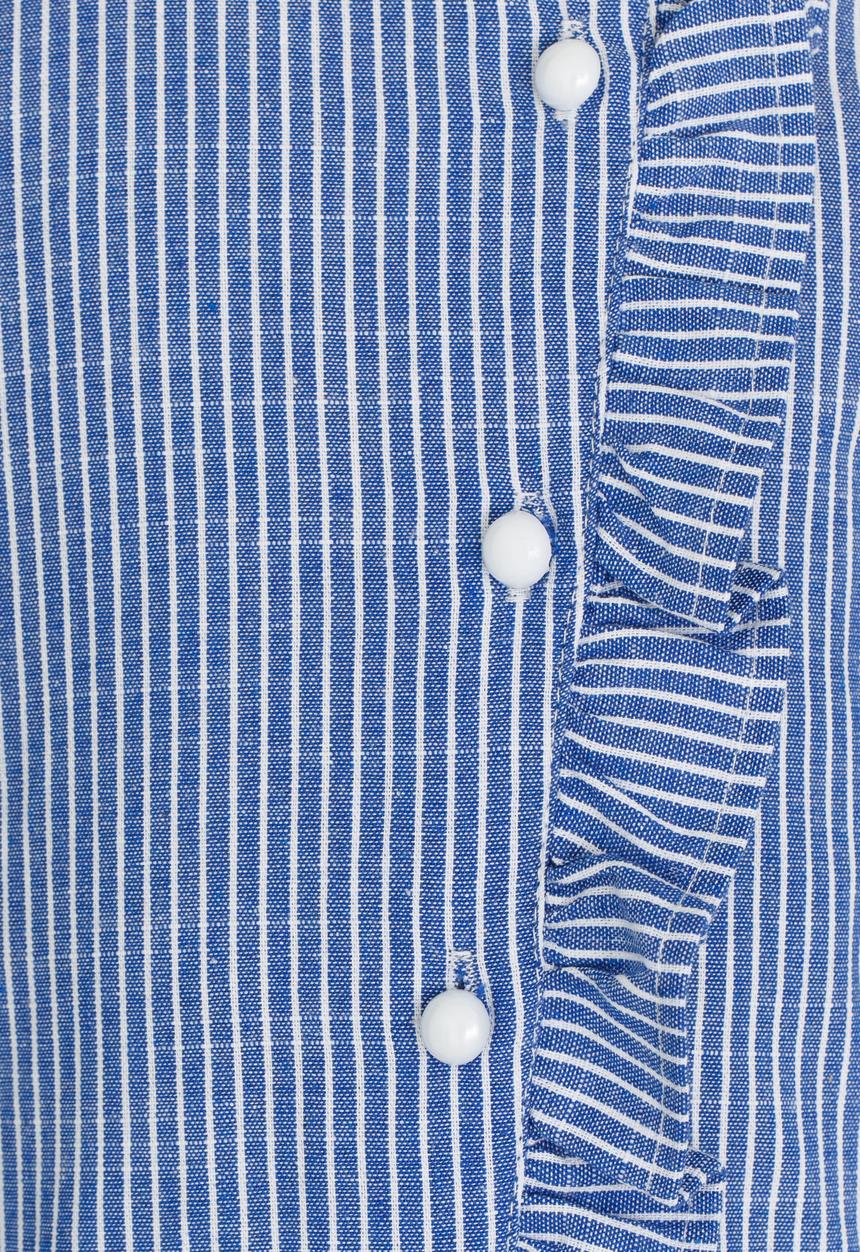 Pop Candy - Button Through Shirt Blue